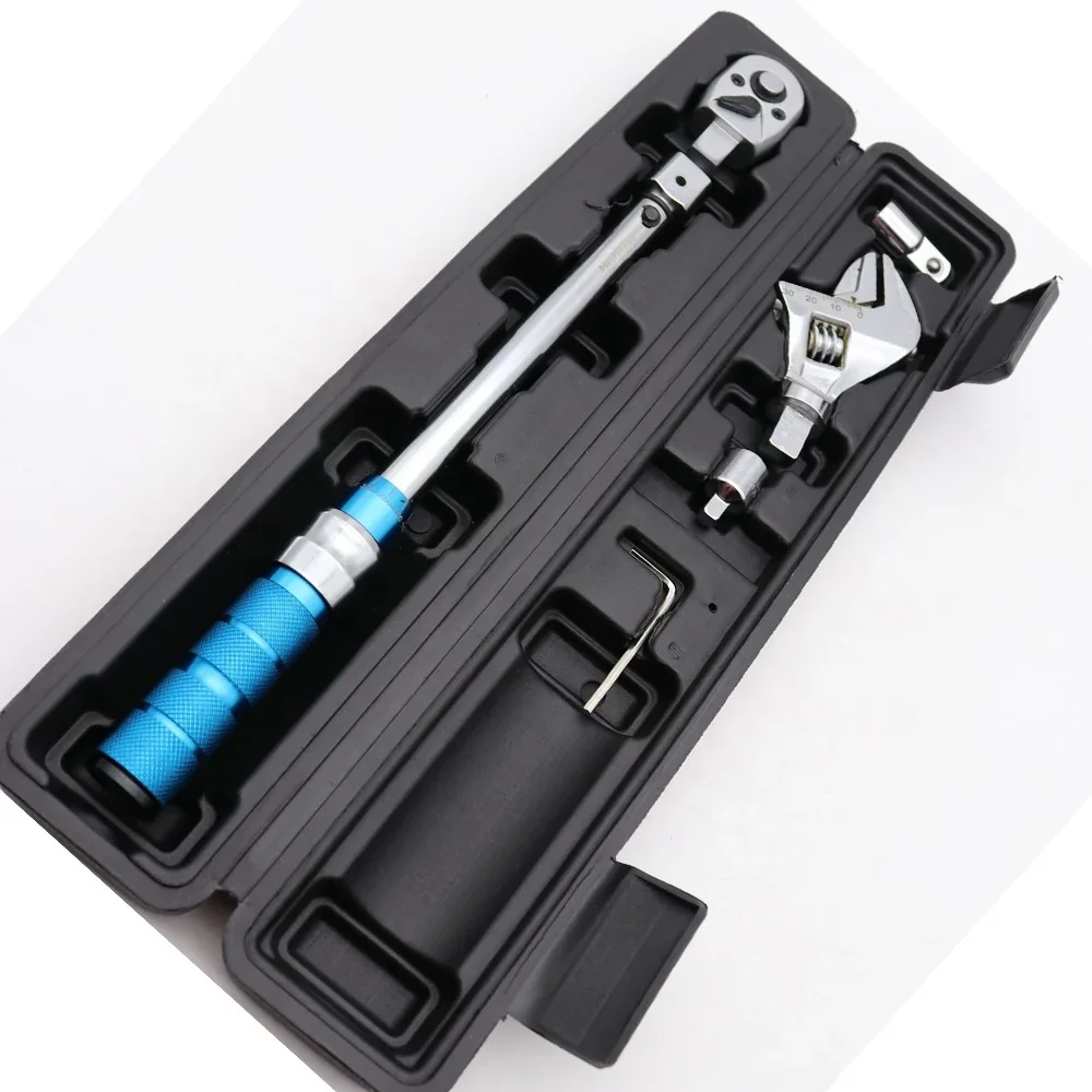 6-Piece 3/8 Inch Bike Repair Tool Set High Efficiency 10-60Nm Metric Adjustable CrV Combination Wrench OEM Box Chrome Alloy