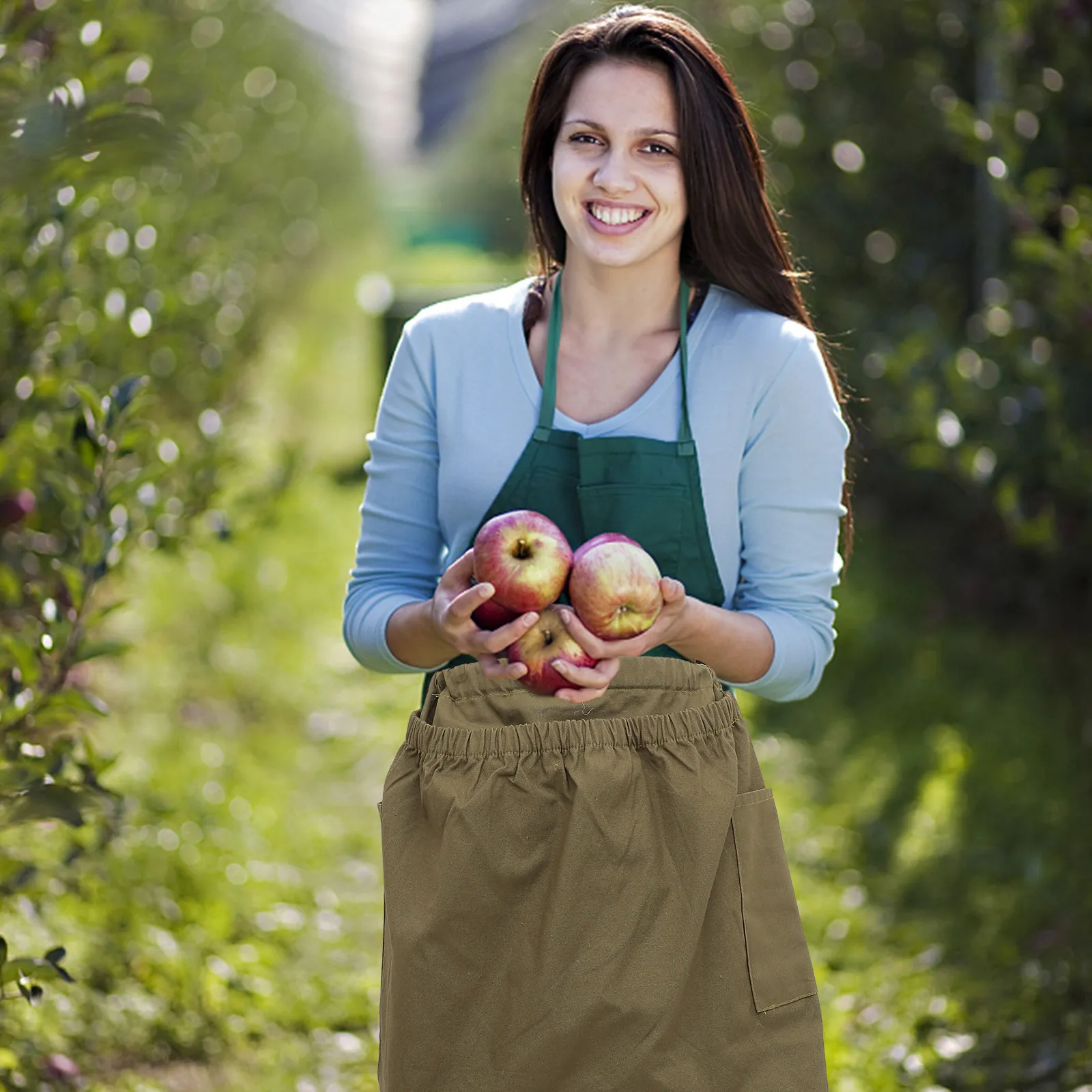 

Heavy-Duty Canvas Fruit Picking Apron Bag with Adjustable Waist Belt Large Capacity Harvesting Pouch for Garden Farm Orchard