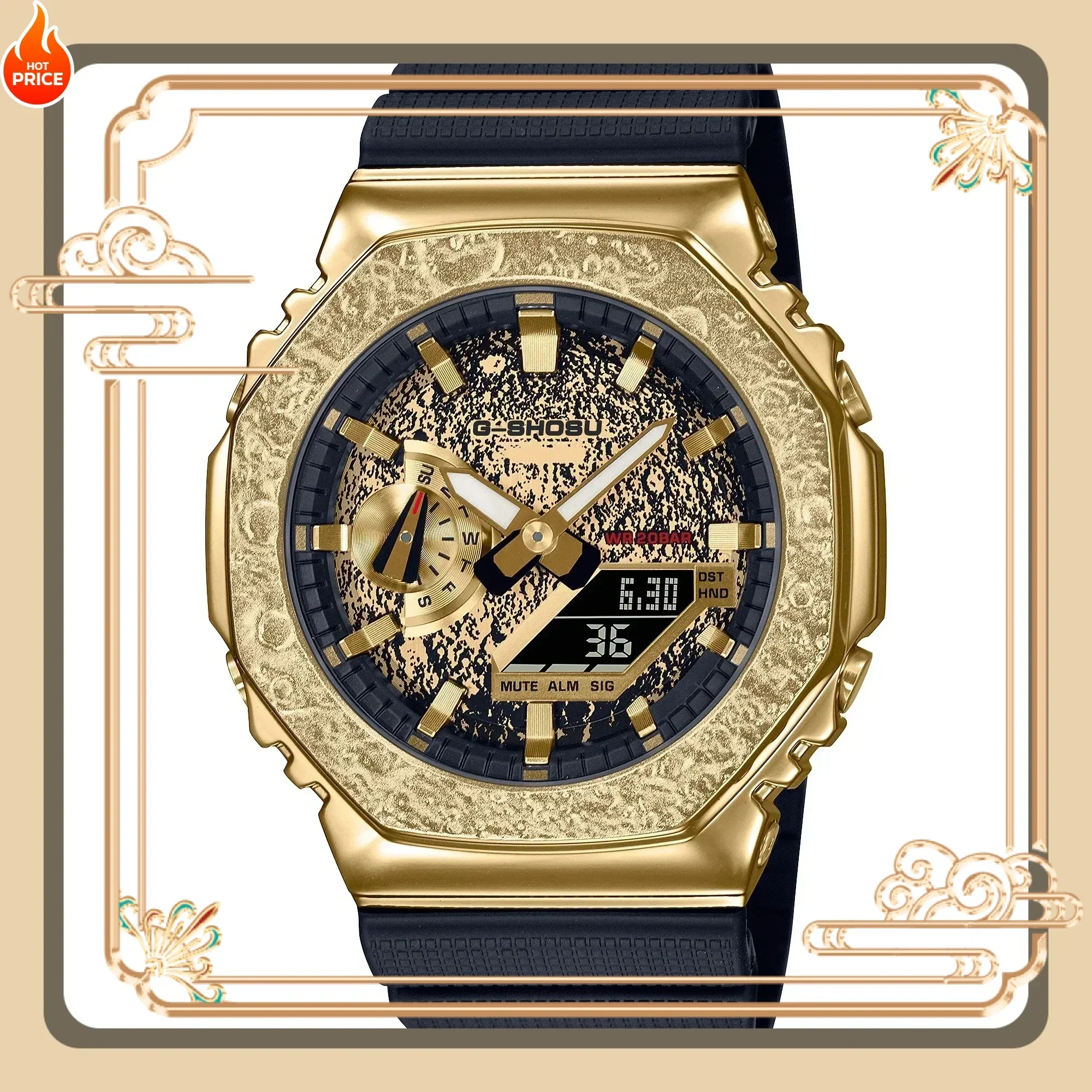 GM Digital Sports Electronic Unisex Watch Alloy Large Dial Full Function LED Dual Display World  Series