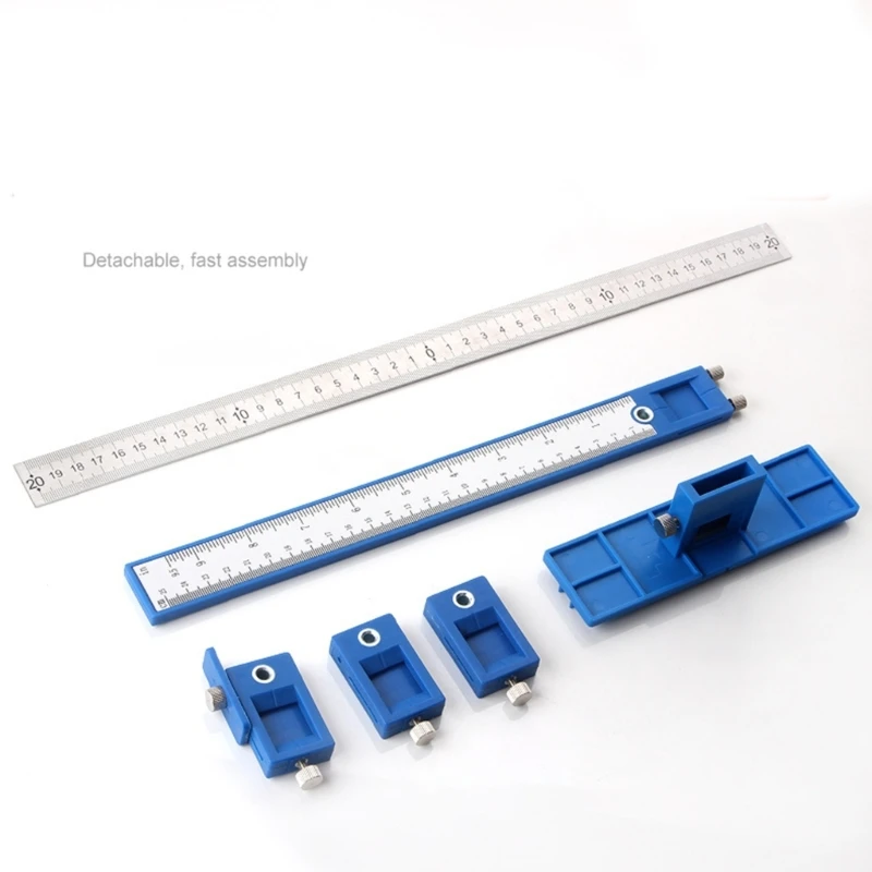 Drill Guide Ruler Multifunctional Positioning Hole Opener for Cabinet Door Wardrobe Furniture Handle Opening Locator