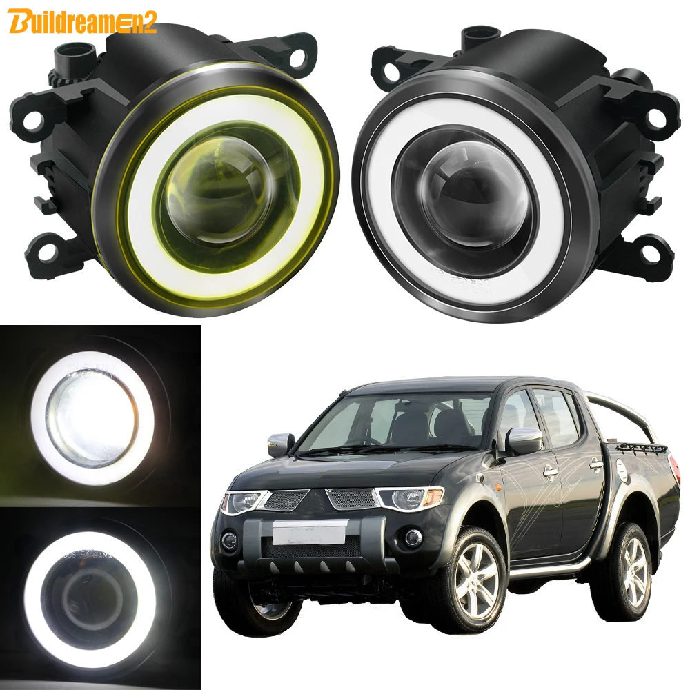 2 X H11 Car LED Fog Light with Angel Eye DRL 30W COB Fog Driving Lamp Assembly For Mitsubishi L200 KB_T KA_T Pickup 2005-2012