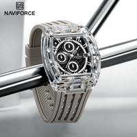 NAVIFORCE Man Multifunction Chronograph Watch Waterproof with Date Quartz Wristwatch Silica Strap Sports Causal Watches for Men