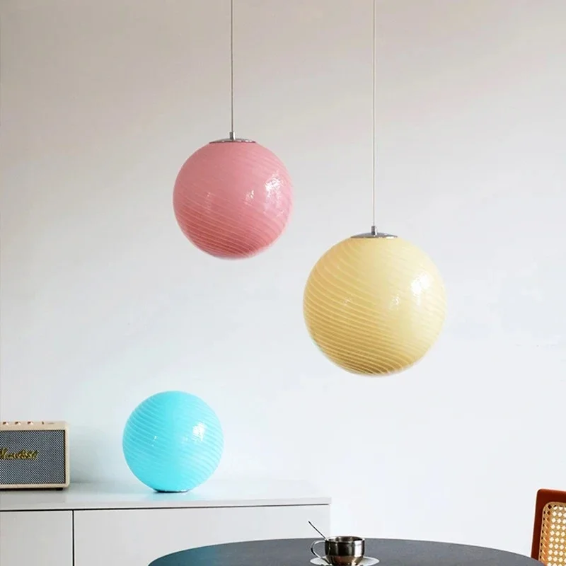 Lollipop Colorful Pendant Lights Cream Restaurant Hotel Shop Glass Chandelier Living Rooom Bedside Mood Lights Home Decor