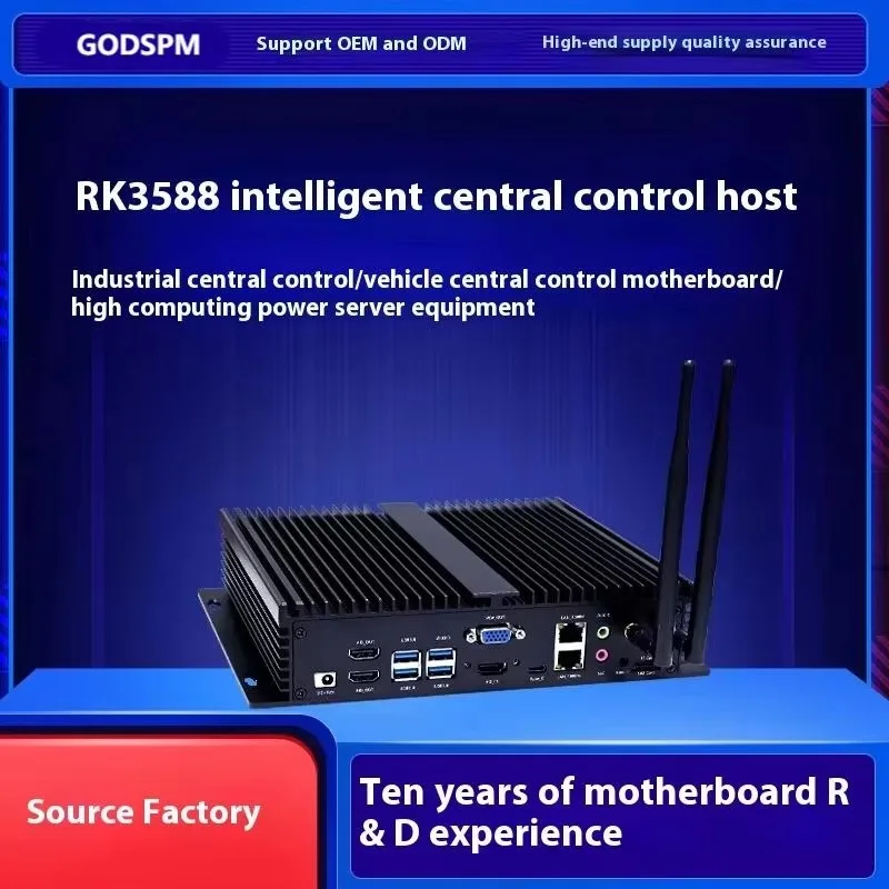 RK3588 Industrial Control Computer ARM Supports 8K Multi-Screen Display Dual Gigabit Network Port 60HZ Video Output Stock Used