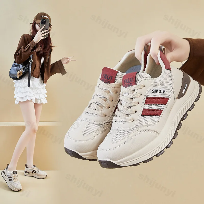 

Women Casual Sneakers 2025 Autumn Comfortable Non Slip Outdoor Running Shoes Fashion Thick Sole Leisure Breathable Walking Shoes