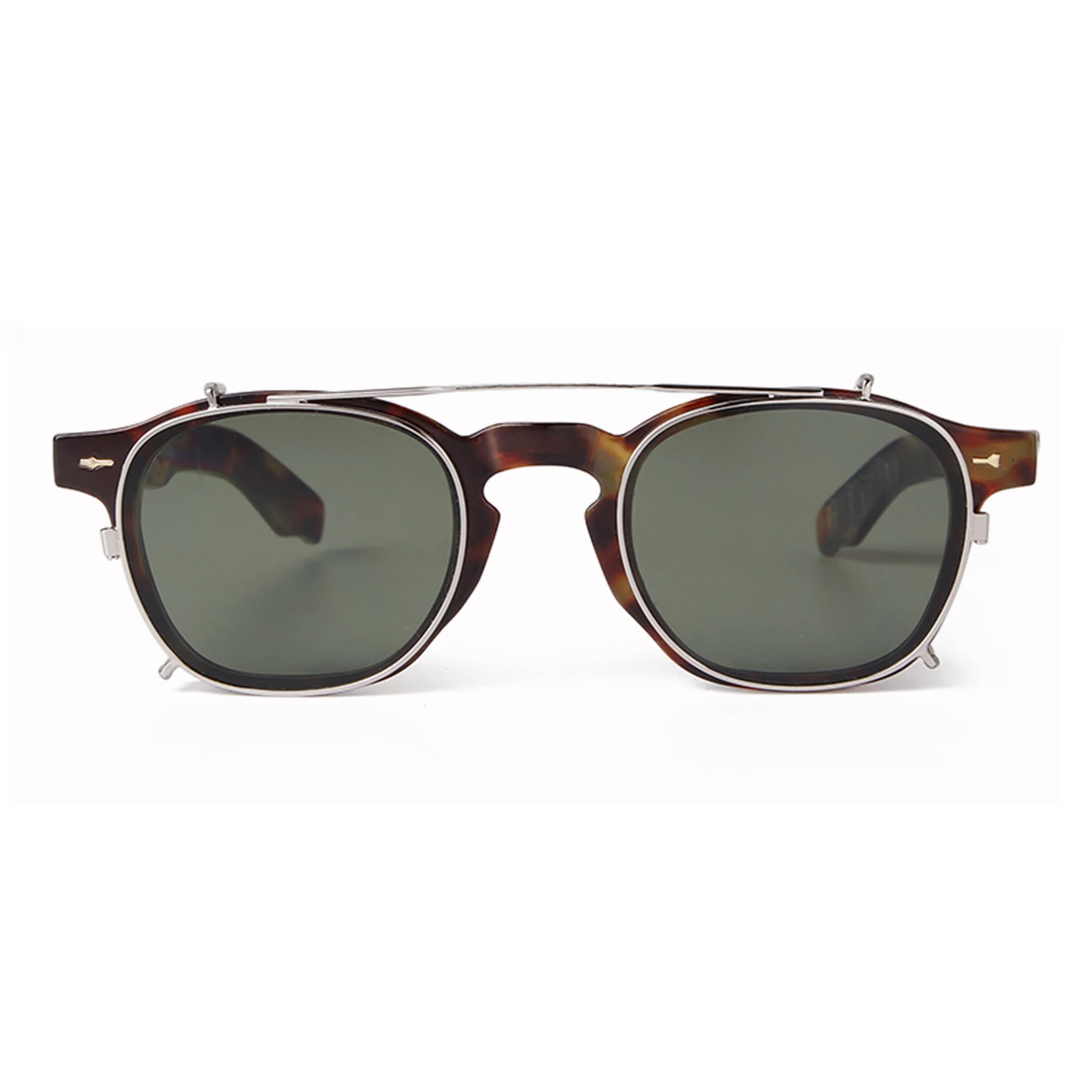 Vintage Niet Steampunk Clip auf Sonnenbrille Frauen Männer Klassische Quadratische Abnehmbare Flip Polarisierte Linse Sonnenbrille Gafas De Sol UV400 – Detail 16