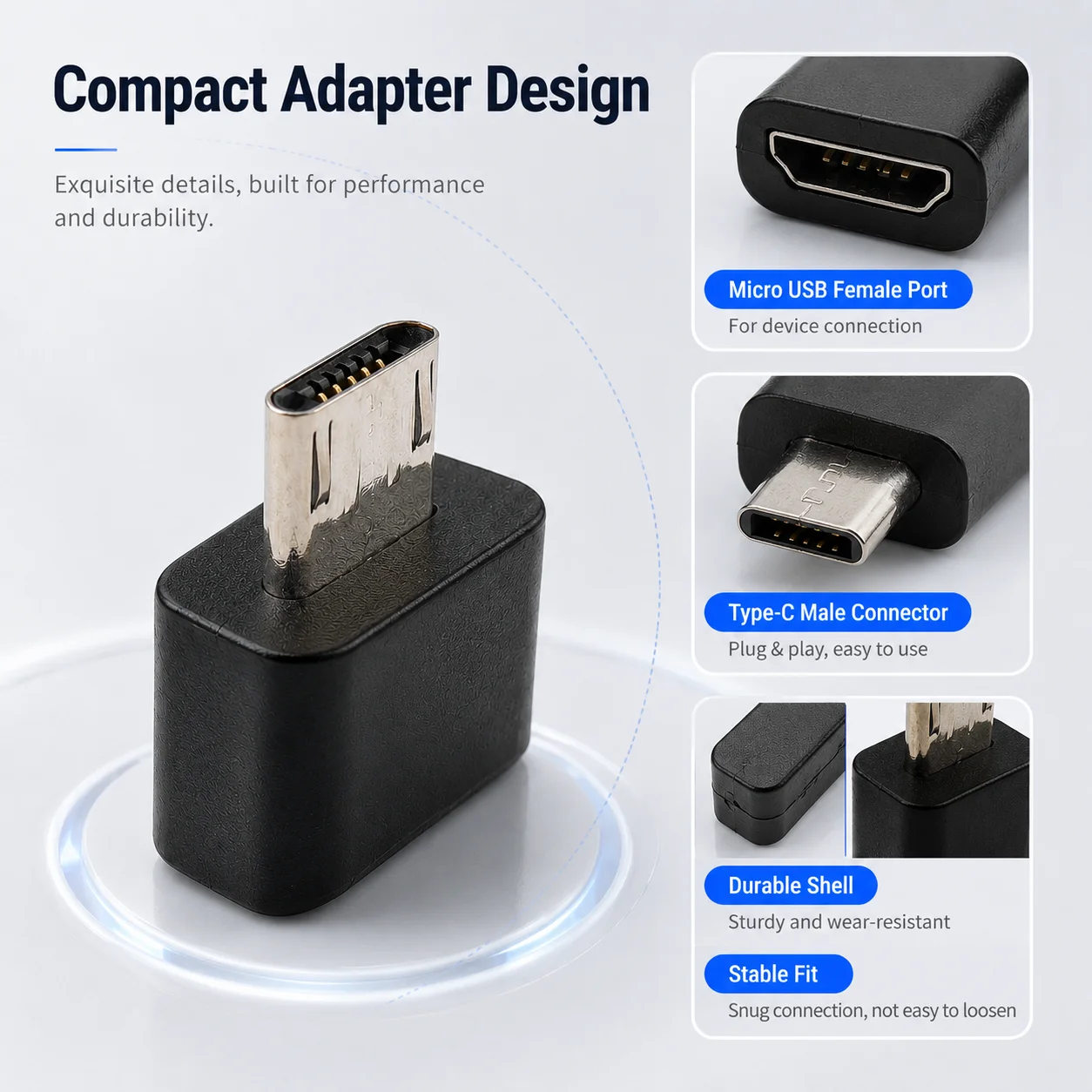Micro USB Female to Type C Male Adapter Converter for Logitech G502 LIGHTSPEED Wireless Mouse Receiver USB-C Connector Accessory
