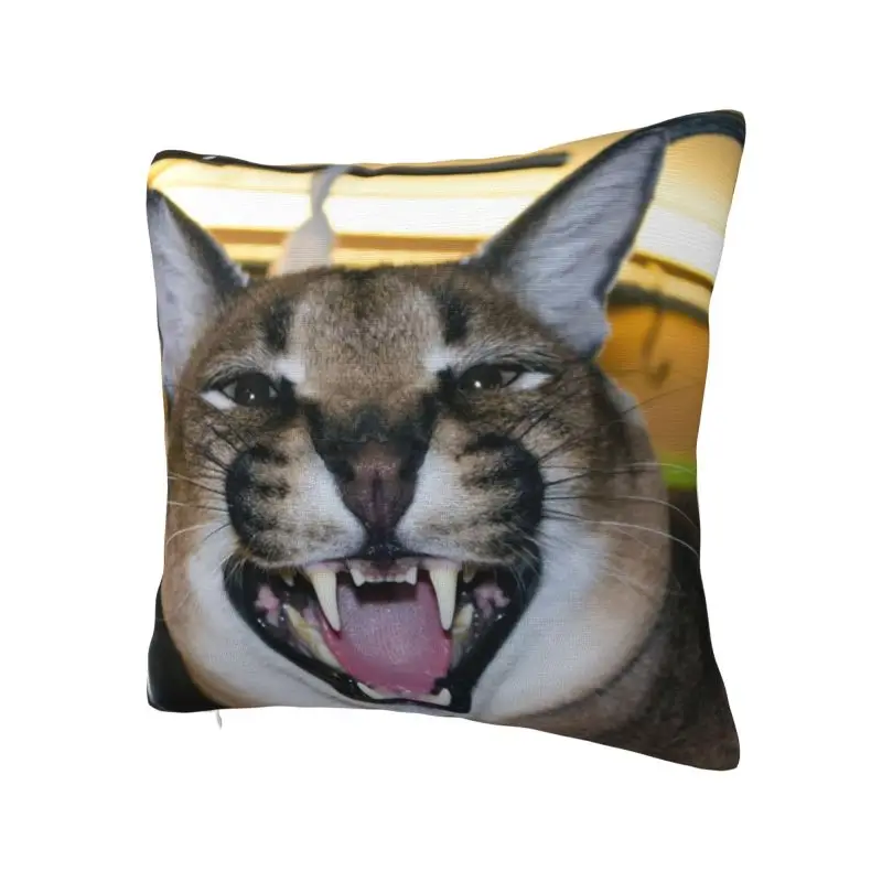 Big Floppa Caracal Cat Funny Meme Pillow Living Room Decoration Cute Cushion Decoration Salon Square Pillowcase