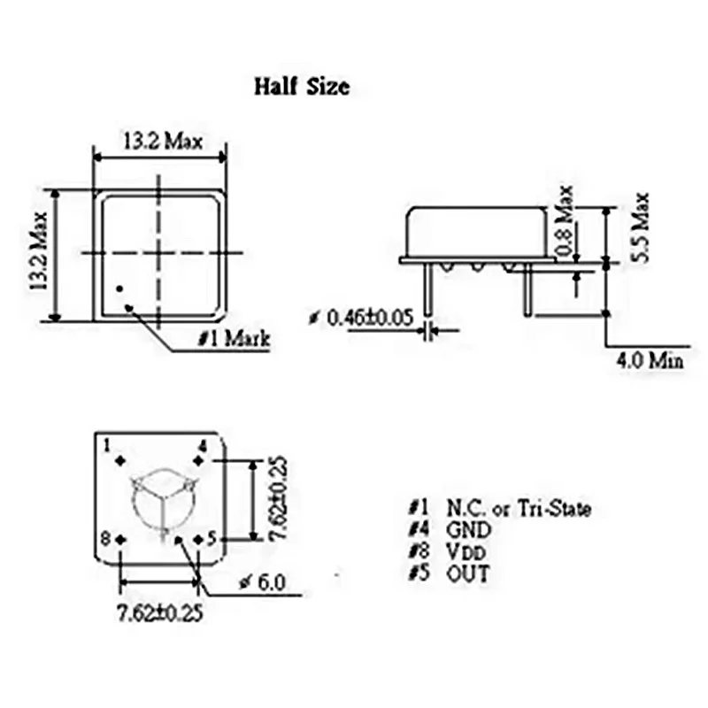 10Pcs, Crystal Oscillator DIP, 4Pin Size, 13.2*13.2*5.5mm, 1.000MHz, 4MHz, 6m, 8m, 10m, 11.0592M, 12MHz, 20m, 40MHz