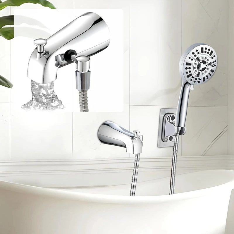Caño de bañera con desviador, grifo de bañera con desviador de ducha y llave hexagonal, se adapta a tubo de cobre de 1/2 pulgadas, 5,3 pulgadas