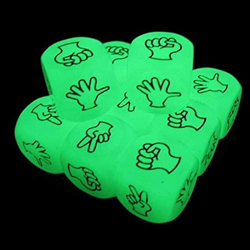 2Pcs Luminous Fun Board Game Drinking Game Dice Couples Dice/Bar KTV Party Dice/Role Playing Dice Funny Dice Novelty Gift