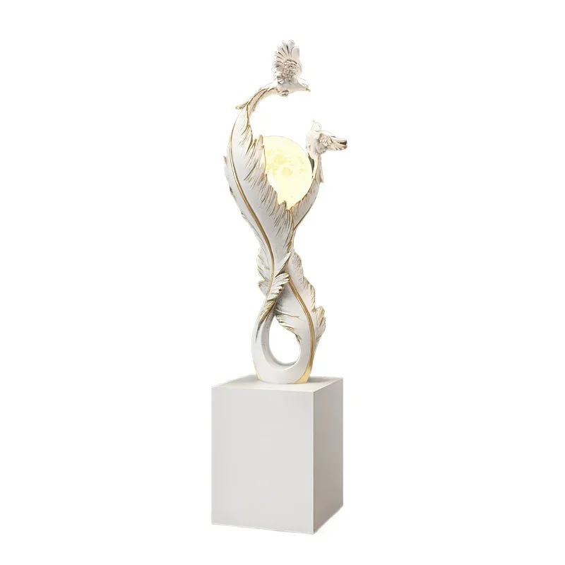 Large feather decorative sculpture atmospheric floor-to-ceiling led lamp arts and crafts home accessories housewarming new house