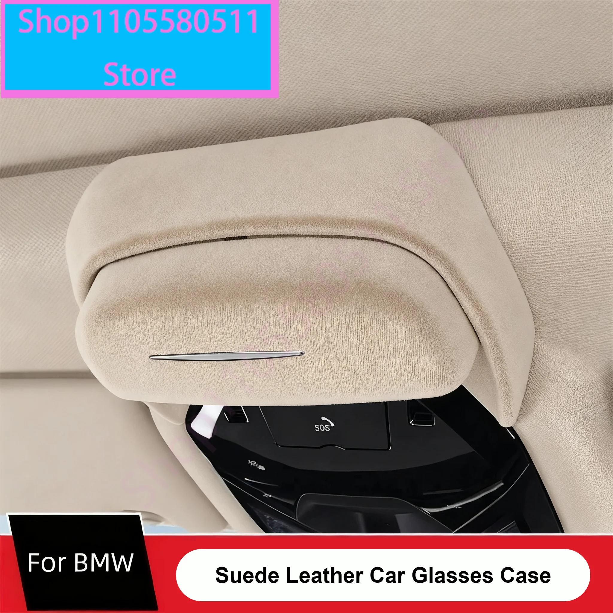 BMW 3 5 시리즈 G60 G30 X1 U11 iX3 X3 G01 X4 G02 X5 X6 X7 G05 G06 G07 2018-2025 차량용 선글라스 케이스 스웨이드 보관함 홀더