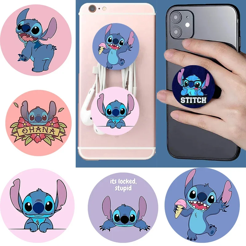 

Disney Stitch Mobile Phone Holder Stitch Kawaii Folding Stand Cell Socket All Phones for Iphone Xiaomi Samsung Попсокет Grip Tok