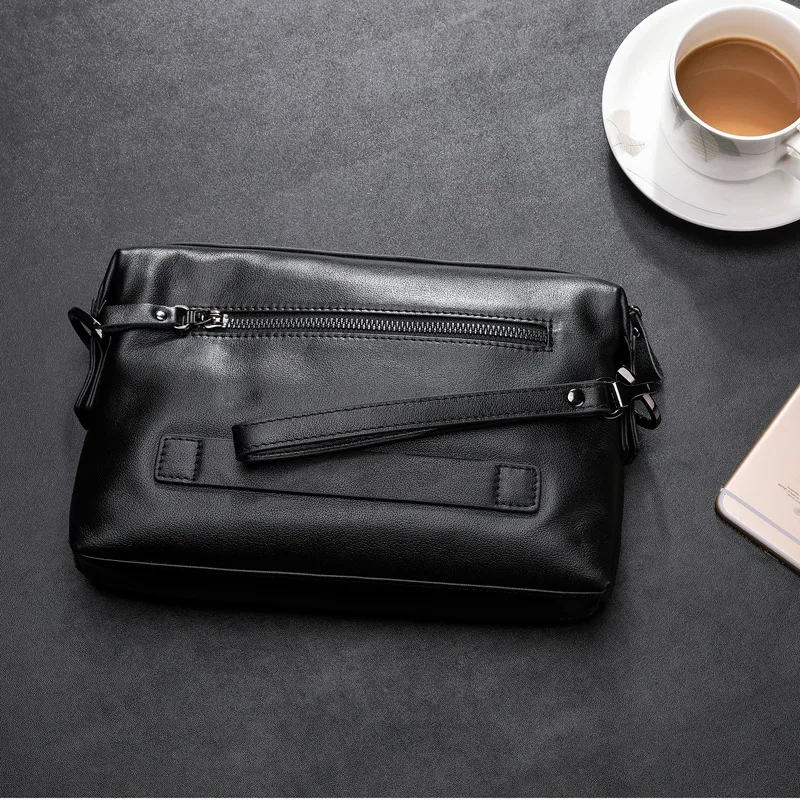 Wmnuo Cow Clutches Bag Messenger Crossbody Bags Men Brand Real Genuine Leather Male Shoulder Envelope Hand Bags Casual Travel