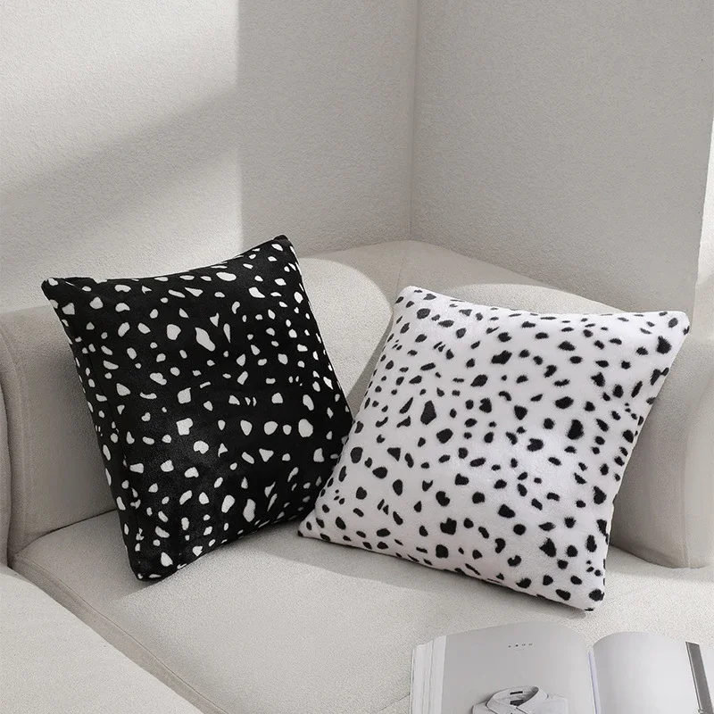 

Fluffy And Furry Flower Printed Pillow Cover Decorative Double Sided Plush Home Decor Cushion Cover Living Room Sofa Pillowccase