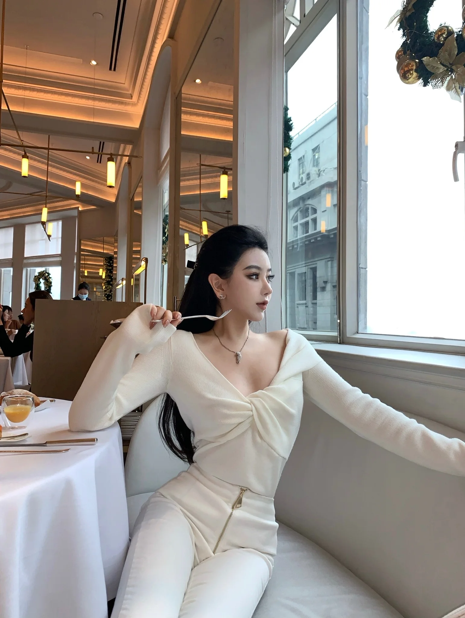 

Woppei женская шерстяная трикотажная основа irt V-Ne осень-зима модная мягкая удобная дышащая повседневная одежда WP2W006330Y