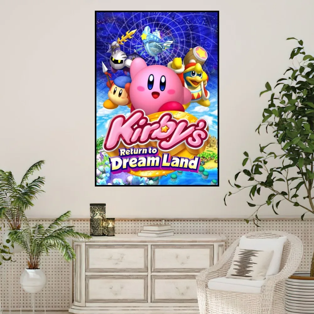 Cartoon Cute K-Kirby Game Poster Prints Wall Painting Bedroom Living Room Wall Sticker Office Small