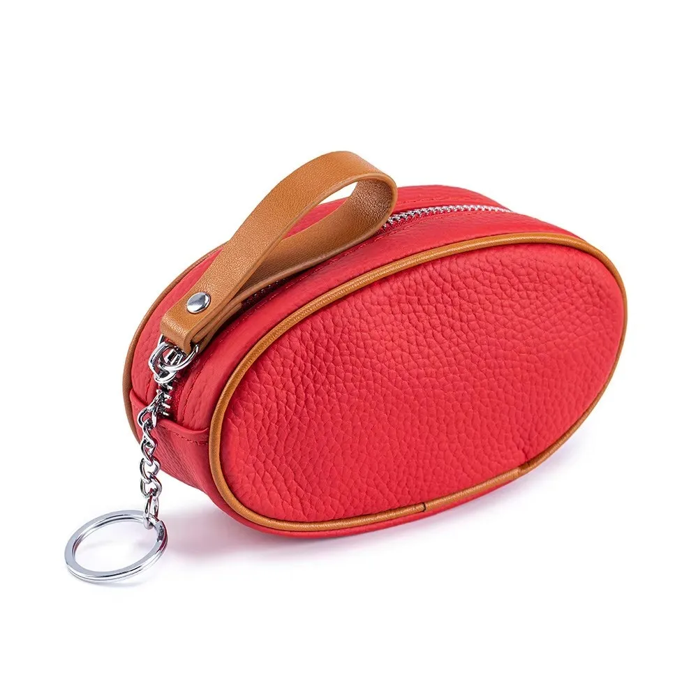 Woman Key Bag Top-layer Cowhide Keychain Storage Small Wallet For Lady Key Purse Genuine Leather Exquisite Coin Purse Mini Bag