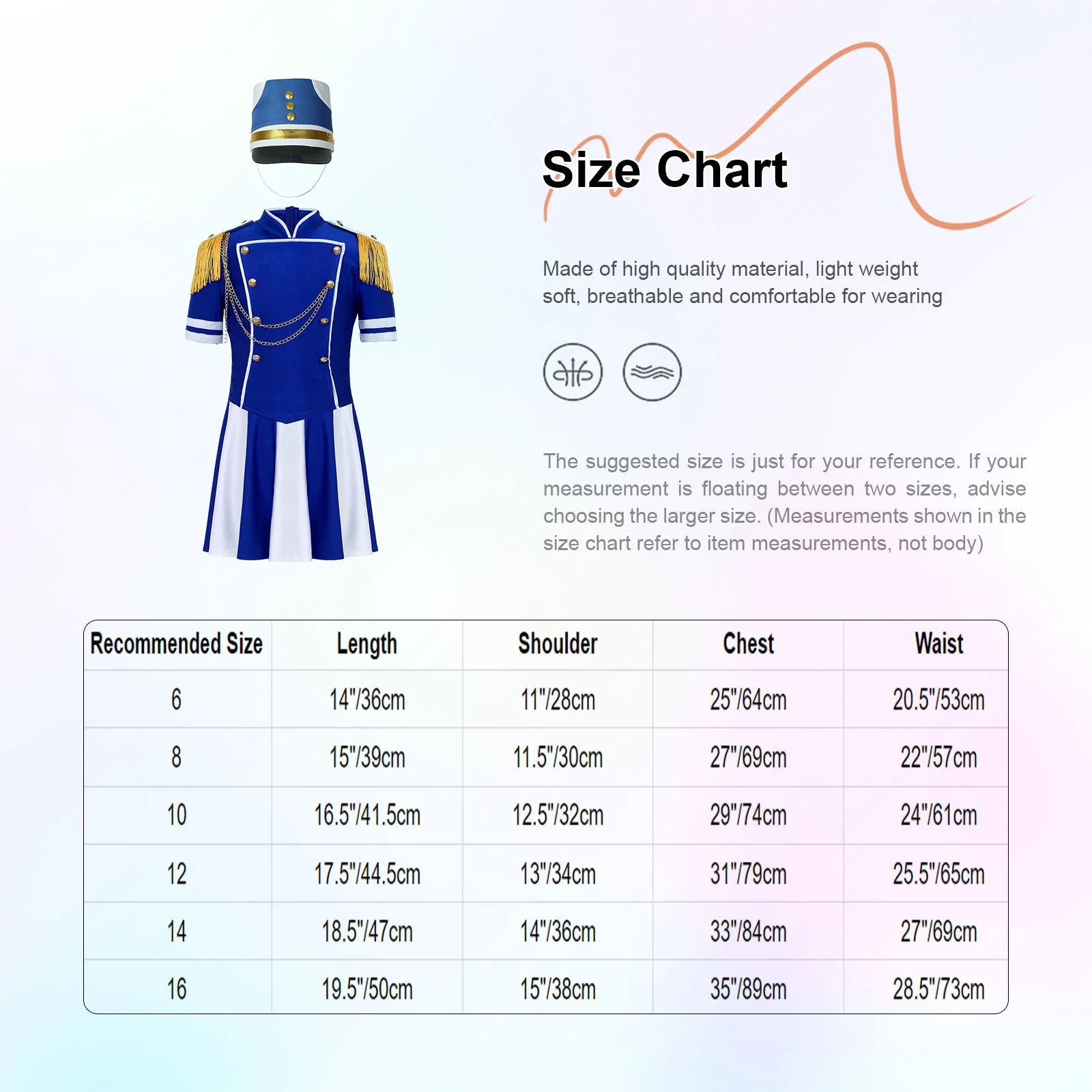 Costume de majorette de tambour pour filles, 3 pièces, uniforme d'équipe de groupe de marche, haut à manches courtes, jupe, ensemble de chapeaux pour Halloween, carnaval, fête Cosplay