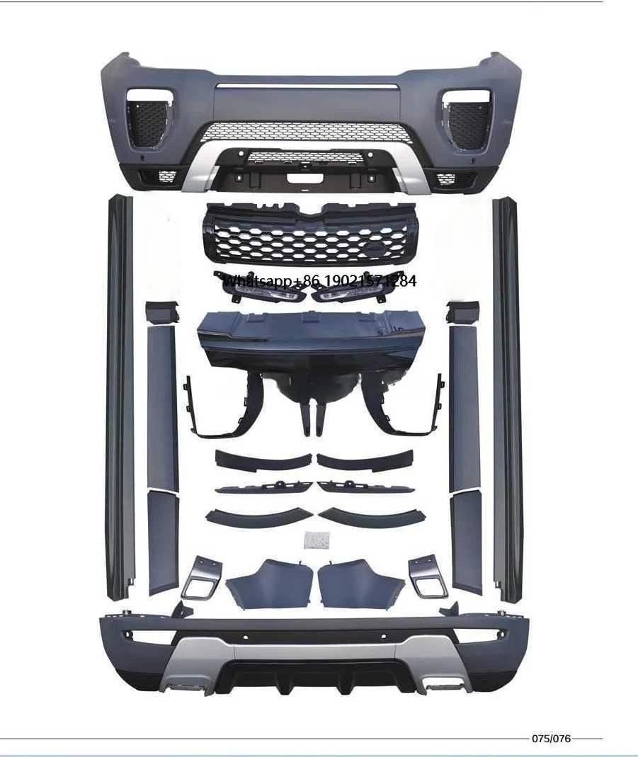 

For RR Evoque 2012-2019 Base Upgrade to 2016-2019 Dynamic Version Front and Rear Bumper Completely Body Kit