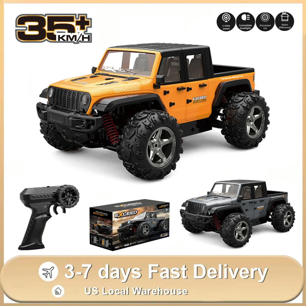 

1/20 Full-scale Rc Car 2.4G 4WD Off-road Remote Control Cars with LED Lights Simulation Professional Pickup Truck Toy US Ship