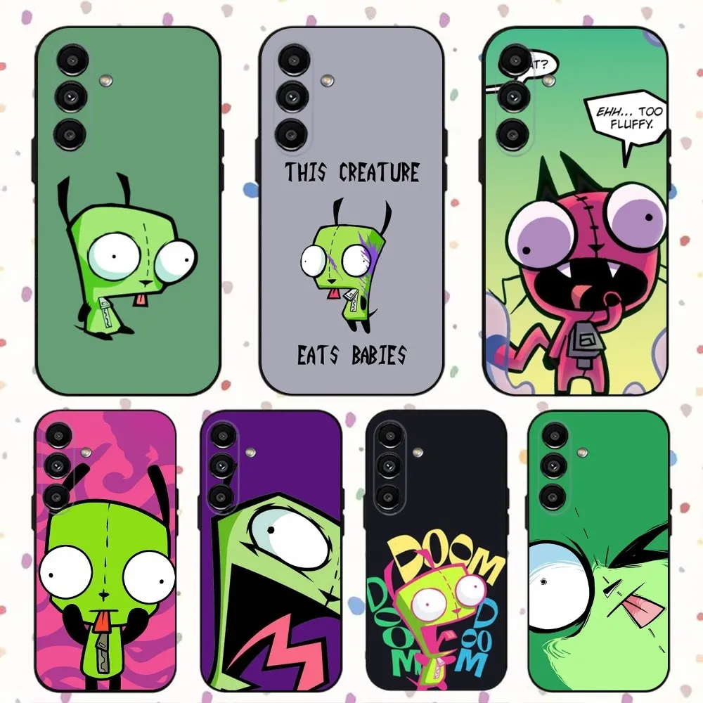 

Cartoon I-Invader Z-Zim Phone Case For Samsung S24,S21,S22,S23,S30,Ultra,S20,Plus,Fe,Lite,Note,10,9,5G Black Soft Cover