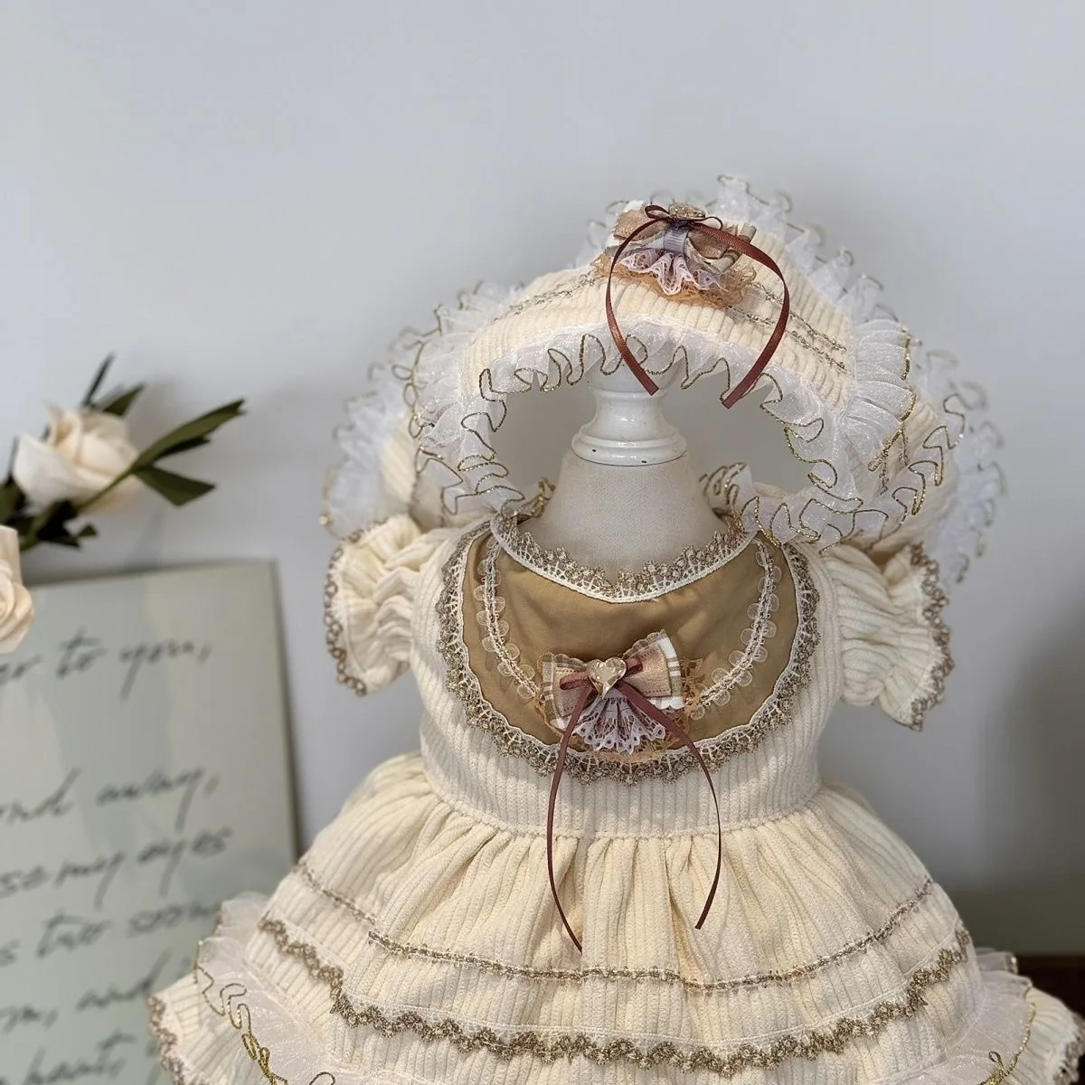 40 cm 10 cm 15 cm 20 cm Baumwolle Puppenkleidung, cremefarbenes 55 cm wiedergeborenes Puppenkleid kostenloser Versand