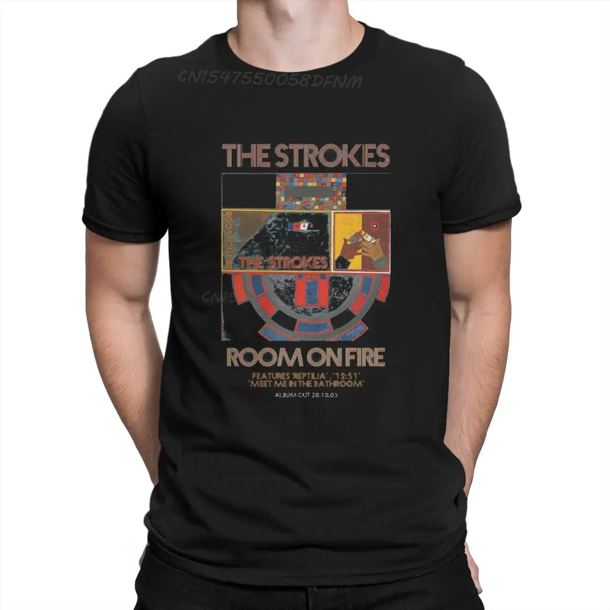 Men\'s Room T-shirts The Strokes A Word Cotton Men Clothing Male Vintage Men T Shirts Summer Tops Tees Adult Oversized T-Shirts