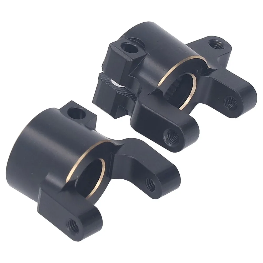 2Pcs/Set 1/10 Scale Brass C Hub Carriers Solid Black Front Caster Blocks for Axial SCX10 II AR44 1/10 RC Crawler