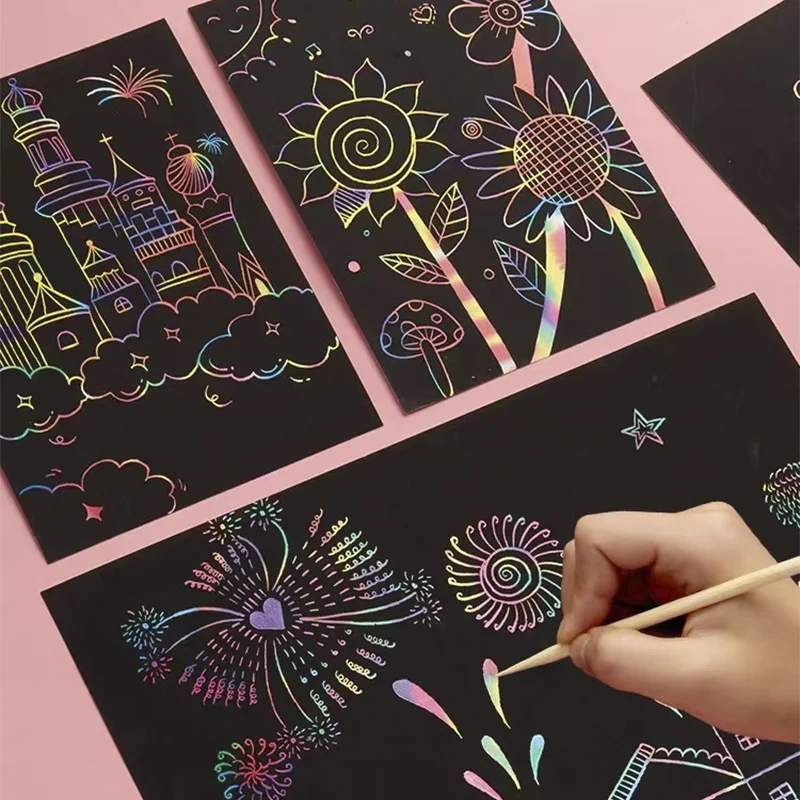 Zabawki do samodzielnego tworzenia dla dzieci, magiczne obrazki do rysowania ścieraniem, papier do rysowania ścieraniem 16*23cm, papier do rysowania dla dzieci, prezenty dla dzieci