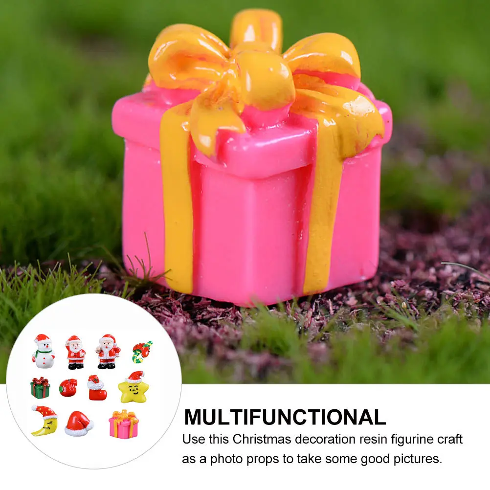 

18Pcs Christmas Resin Ornaments Mini Figures for Desktop Decoration Gifts Holiday Decor Mini Christmas Figures