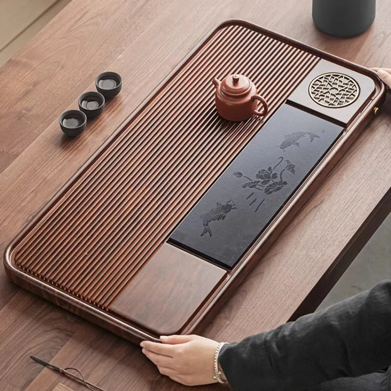 Luxury Vintage Tea Tray Creative Bamboo Serving Rectangular Tea Tray Shapes Stone bandeija imperial antiga Rectangular Tray