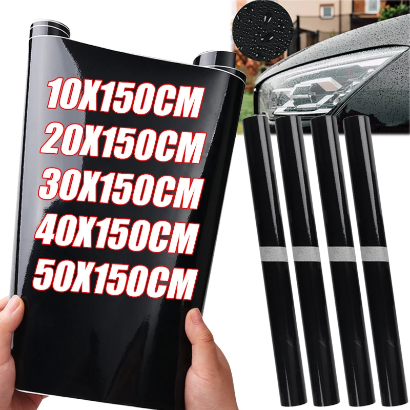 Ultra brillante PET Piano negro vinilo película adhesiva autoadhesiva sin burbujas consola ordenador portátil piel coche negro brillante
