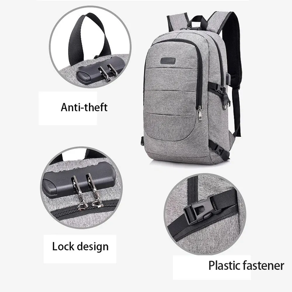 Tas punggung Laptop multifungsi, tas sekolah kapasitas besar, anti air, tas berkemah, ransel bisnis multifungsi, pengisian daya USB