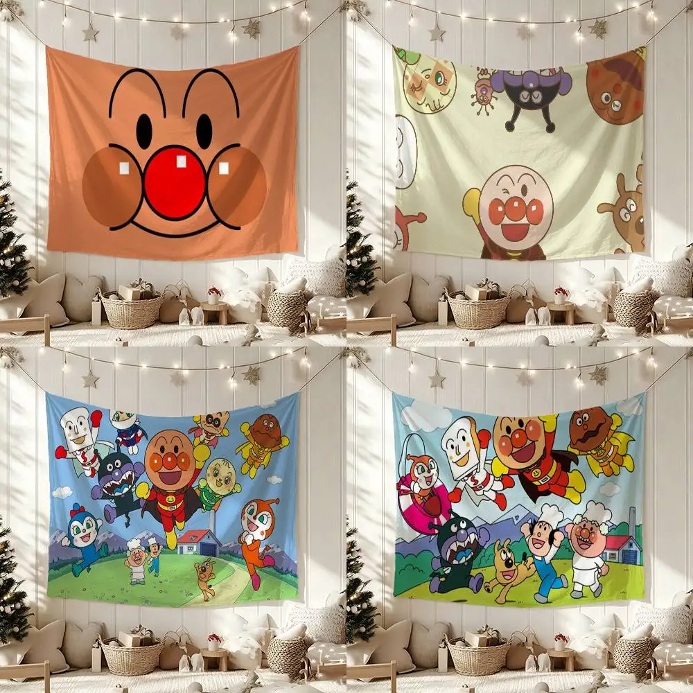 A-Anpanmanes Anime Flags Wall Hanging Background Art Banner for Bedroom Home Outdoor Decor