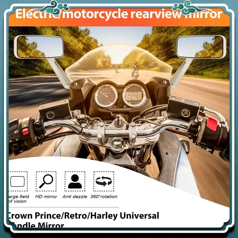 

ABTU-Motorcycle Rearview Mirrors Chrome 8/10Mm For Honda Suzuki Yamaha