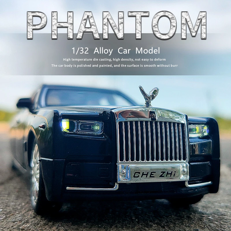 1:32 Rolls Royce Phantom Alloy Car Model Diecast & Toy Vehicles Metal Car Model Collection Simulation Sound Light Childrens Gift