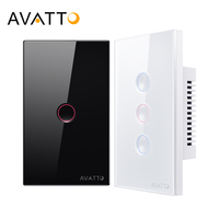 AVATTO Tuya WiFi 1/2/3/4 Gang Smart Light Switch，Grooved Touch Button Switch Wireless Remote Works With Alexa,Google Home