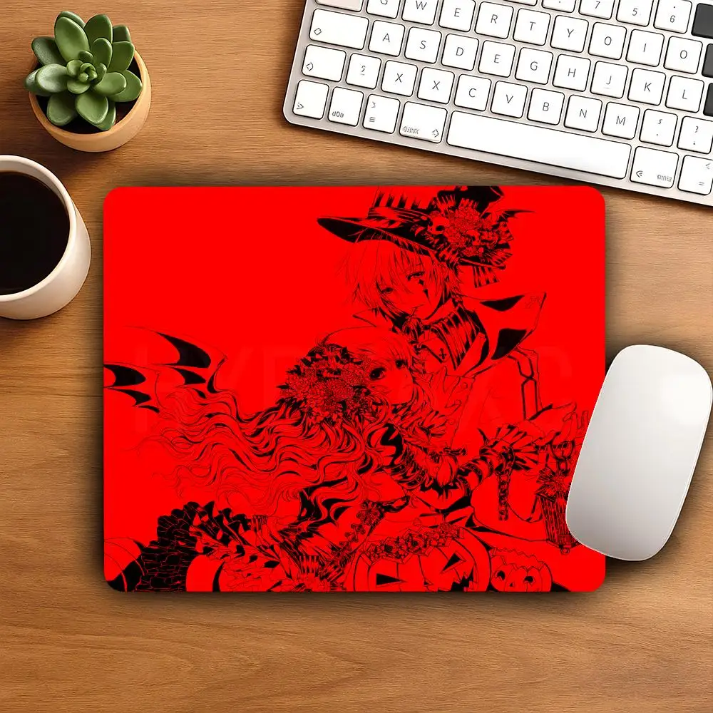 HYBXAXC Red Black Chinese Ink Abstract Beast Cool Small Mouse Pad Computer Keyboard Wireless Mouse Boy Girl Gift for Play games