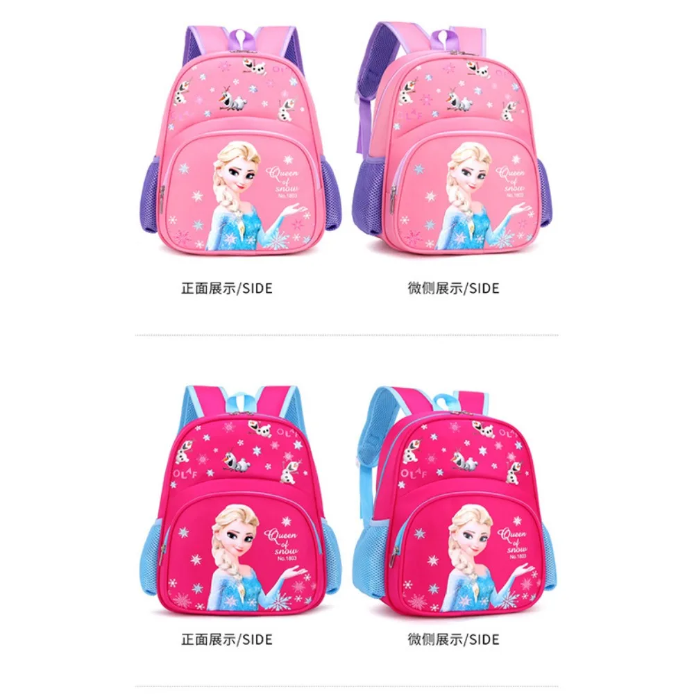 New Elsa Backpacks for Girls Aged 3-7 Large Capacity Waterproof Light Comfortable Breathable Protecting The Spine School Bags