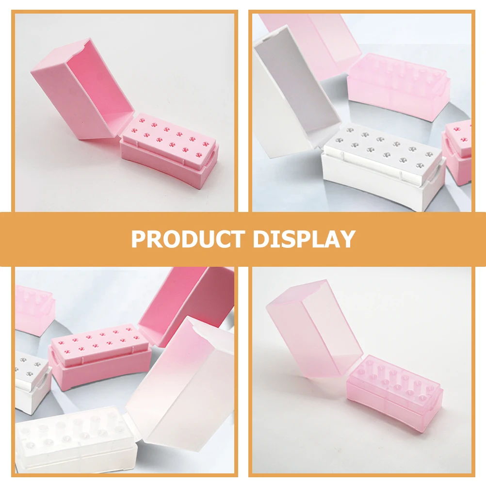 

2 Pcs Nail Drill Bits Storage Case Plastic Grinding Head Box Manicure Polisher Organizer Container Lightweight Durable Practical