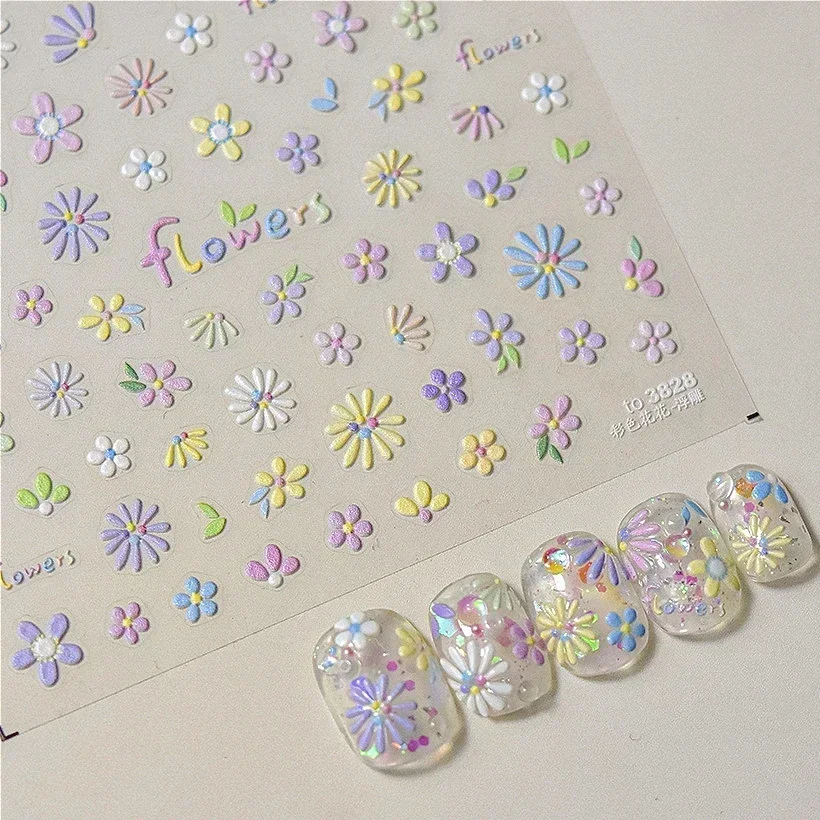 Mini fiore bianco rosso strass perla perline dorate margherita rosa camelia gelsomino giglio peonia primavera adesivi per nail art decalcomanie per manicure