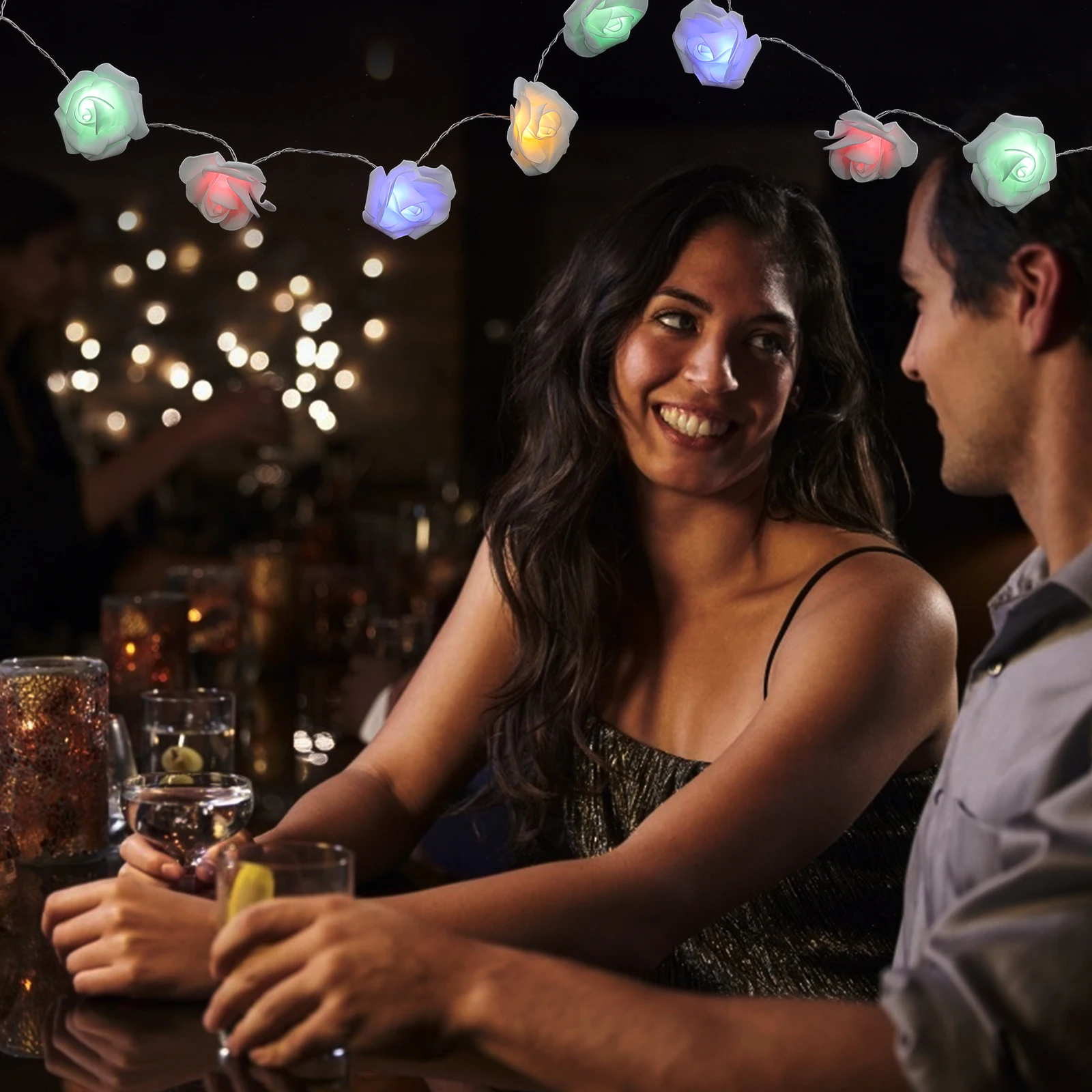 

1Pcs Rose String Light Warm Color LED Fairy Light Romantic Festival Party Decorative Lamp for Christmas Wedding Proposal