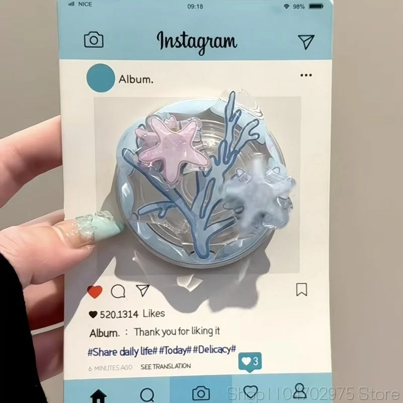 Coreano simpatico cartone animato corallo ruota stella supporto magnetico per telefono supporto Griptok Grip Tok supporto per iPhone 15 per accessori Magsafe