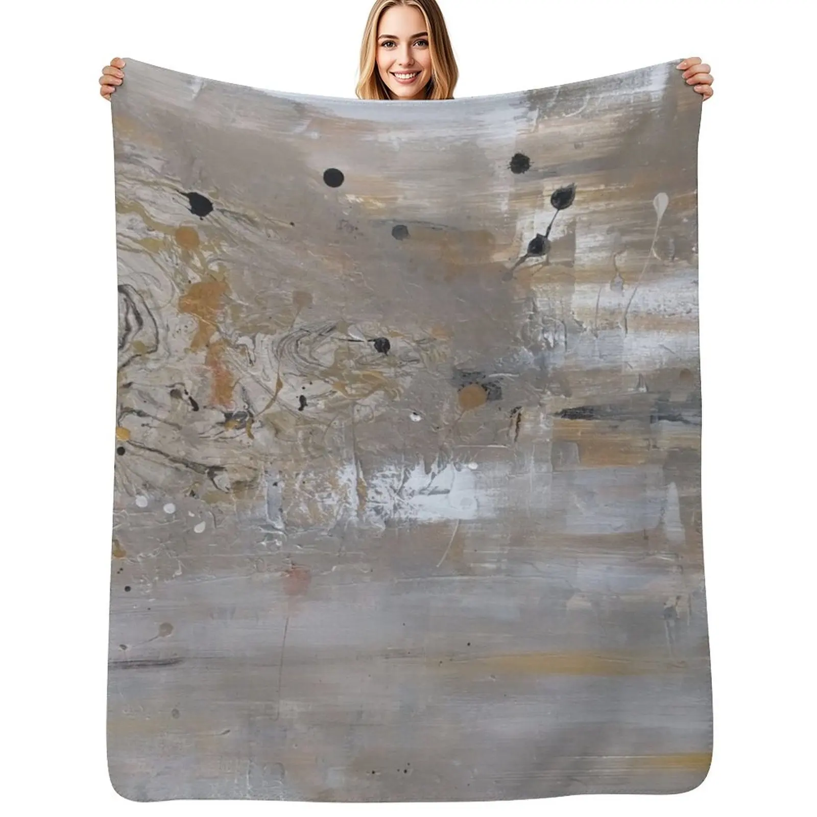 

silver & gold abstract Throw Blanket Decoratives manga halloween Plaid Blankets