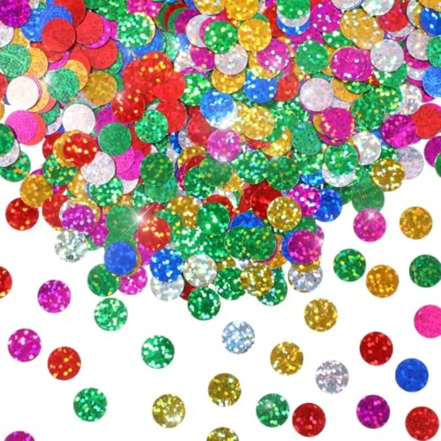 

Glitter Confetti, 5000 Pcs 1 cm Colorful Round Table Confetti Sequin Rainbow Tissue Paper Circle Dots for Ballons DIY Crafts Sc