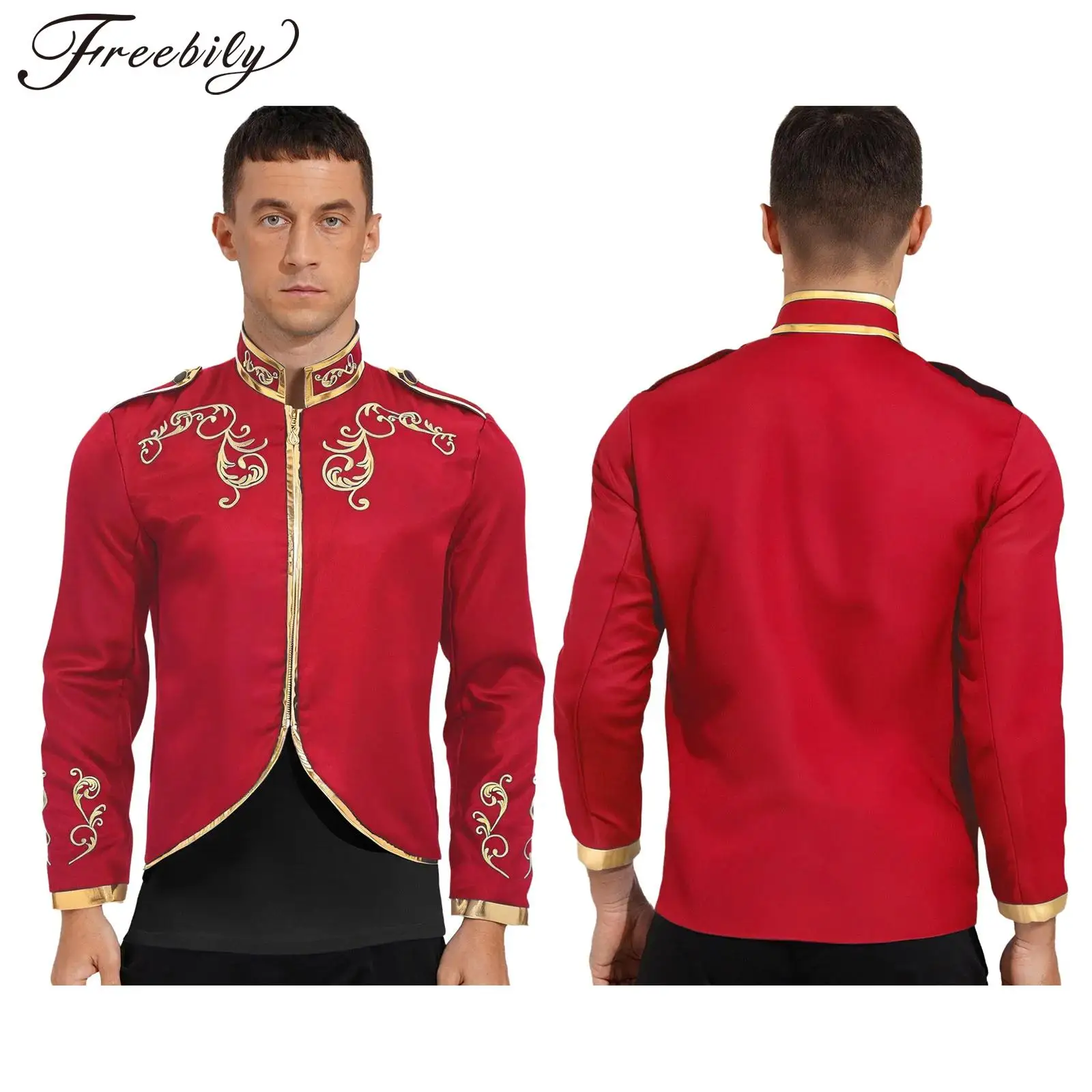 

Мужская мода средневековый Ренессансный дворец принц пальто с длинным рукавом вышитый костюм на молнии рубашка для Хэллоуина карнавал тематическая вечеринка