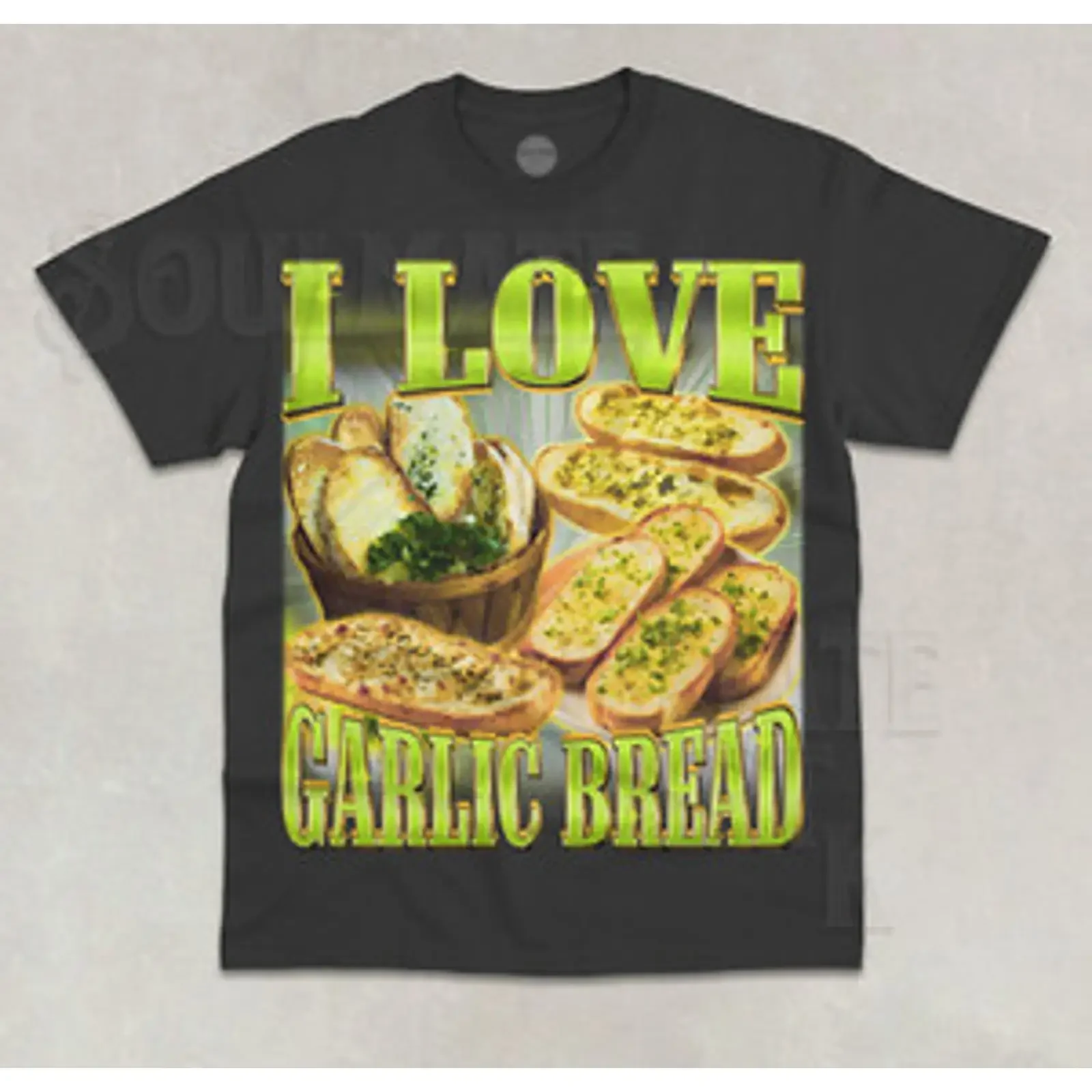 I Love Garlic Bread T Shirt Funny Meme Lover  vintage Washed streetwear Soft fashion Comfortable Slightly Versatile Casual