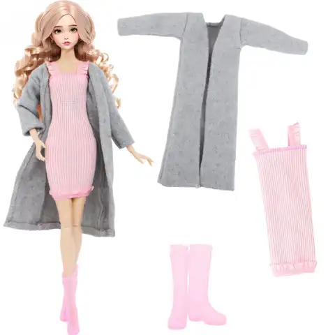 11.5'' गुड़िया कपड़े बार गुड़िया 3 पीस/सेट फैशन शीतकालीन कोट ड्रेस शर्ट पैंट जूते बूट 11.8 इंच गुड़िया सहायक उपकरण बच्चों के खिलौने 8 best sales बार्बी गुड़िया के कपड़े और सामान - №7